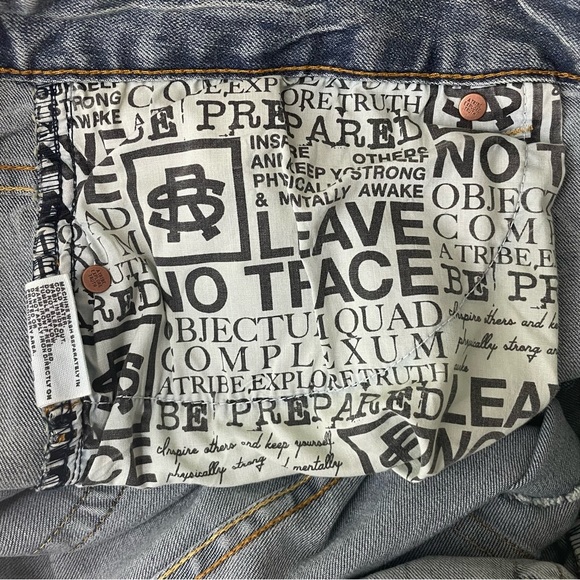 STRIVERS ROW NWT MEN’S SUGAR MAPLE DISTRESSED BLUE DENIM JEANS 40 - Picture 15 of 16